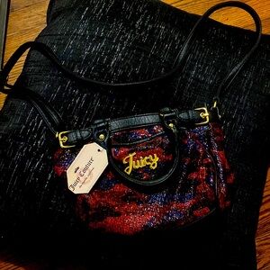 Juicy Couture Los Angeles, California Red Snake Skin Metallic Bag